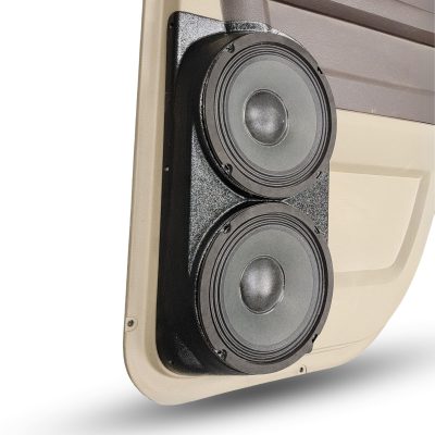 Rear Door Custom Speaker Pods for the 2009-2018 Dodge Ram to hold Dual 8.0 in speakers for car audio installation upgrade