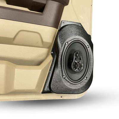 Front Door Custom Speaker Pods for the 2009-2018 Dodge Ram to hold 6.0 in x 9.0 in speakers for car audio installation upgrade