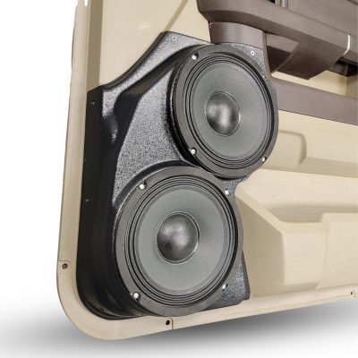 Front Door Custom Speaker Pods for the 2009-2018 Dodge Ram to hold Dual 8.0 in  speakers for car audio installation upgrade