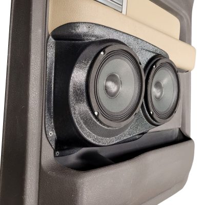 Rear Door Custom Speaker Pods for the 2009-2014 Ford F-150 to hold Dual 6.5 in speakers for car audio installation upgrade
