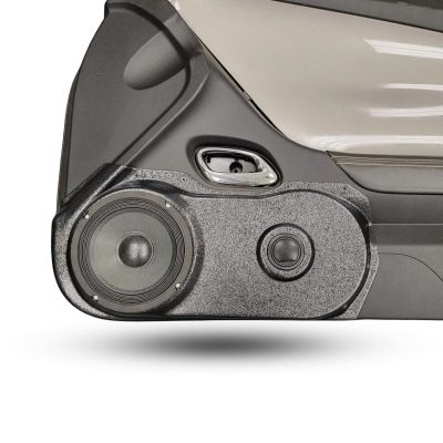 Front Door Custom Speaker Pods for the 2010-2015 Chevrolet Camaro to hold 6.5 in and 2.0 in speakers for car audio installation upgrade