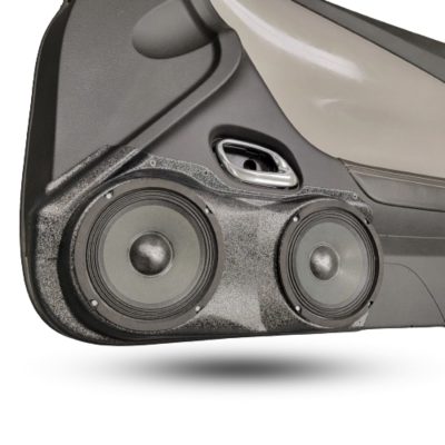 Front Door Custom Speaker Pods for the 2010-2015 Chevrolet Camaro to hold Dual 6.5 in speakers for car audio installation upgrade