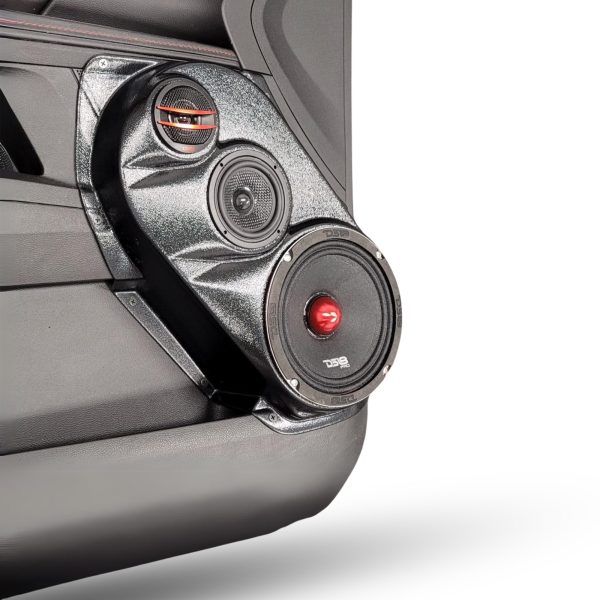 Front Door Custom Speaker Pods for the 2010-2017 Chevrolet Equinox GMC Terrain to hold 6.5 in and 3.5 in and 2.0 in  speakers for car audio installation upgrade