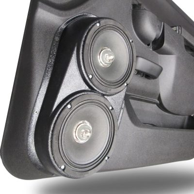 Front Door Custom Speaker Pods for the 2010-2013 Chevrolet Silverado GMC Sierra to hold Dual 6.5 in speakers for car audio installation upgrade