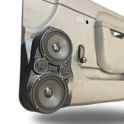 Front Door Custom Speaker Pods for the 2010-2013 Chevrolet Silverado GMC Sierra to hold Dual 6.5 in and Dual 2.0 in speakers for car audio installation upgrade