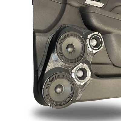 Front Door Custom Speaker Pods for the 2007-2009 Cadillac Escalade Chevrolet Avalanche Tahoe Silverado Suburban GMC Yukon Sierra to hold Dual 6.5 in and Dual 4.0 in  speakers for car audio installation upgrade