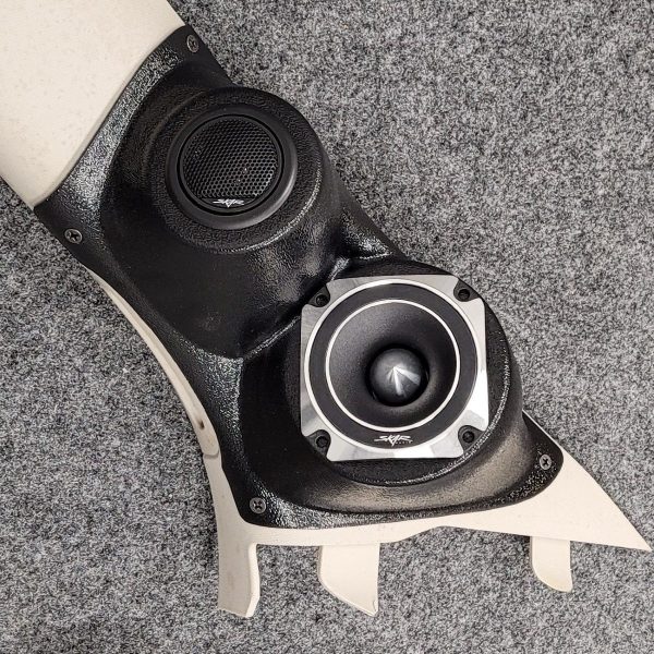 A-Pillar Custom Speaker Pods for the 2011-2023 Dodge Durango Jeep GrandCherokee to hold 3.5 in and 2.0 in  speakers for car audio installation upgrade