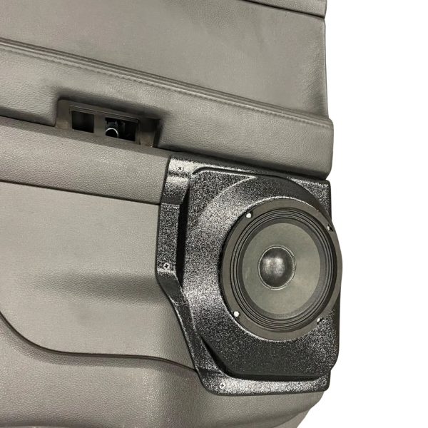 left ortho Speaker Upgrade for the Rear Door of your 2011-2015 Ford Explorer. Easy installation of a Single 6.5" Midrange for the most powerful car stereo possible.