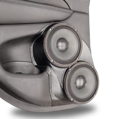 Rear Door Custom Speaker Pods for the 2011-2021 Jeep GrandCherokee to hold Dual 8.0 in speakers for car audio installation upgrade