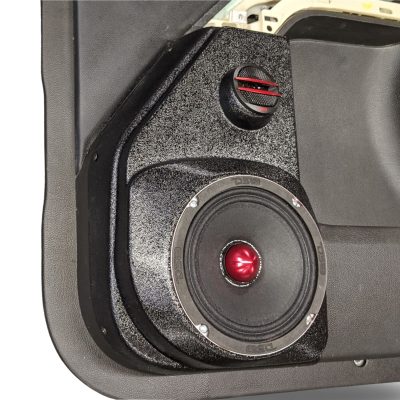 Front Door Custom Speaker Pods for the 2014-2018 Chevrolet Silverado GMC Sierra to hold 6.5 in and 2.0 in speakers for car audio installation upgrade