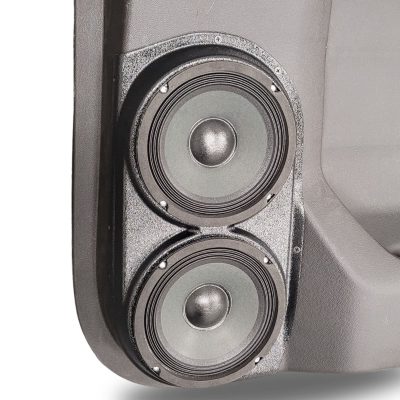 Rear Door Custom Speaker Pods for the 2019-2023 Chevrolet Silverado GMC Sierra to hold Dual 6.5 in speakers for car audio installation upgrade