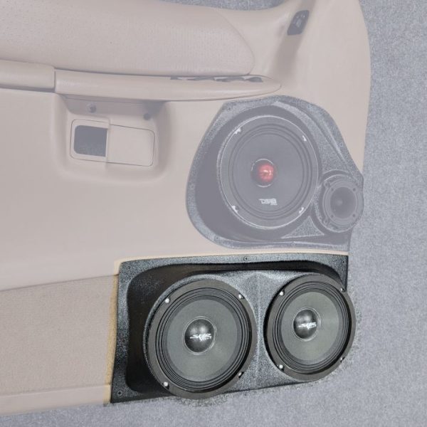 left ortho Speaker Upgrade for the Front Door of your 1997-2001 Ford Explorer. Easy installation of a Dual 6.5" Midrange for the most powerful car stereo possible.