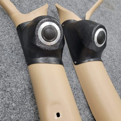 A-Pillar Custom Speaker Pods for the 1998-2000 Dodge Dakota Durango to hold 2.0 in speakers for car audio installation upgrade