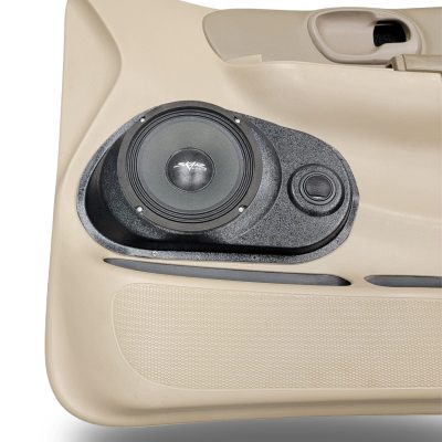 Front Door Custom Speaker Pods for the 1999-2003 Ford F-150 to hold 8.0 in and 2.0 in  speakers for car audio installation upgrade