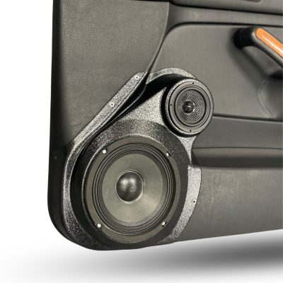 Front Door Custom Speaker Pods for the 1999-2004 Volkswagen Jetta to hold 6.5 in and 3.5 in  speakers for car audio installation upgrade