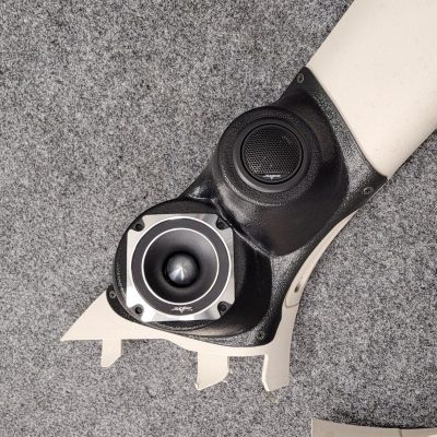 A-Pillar Custom Speaker Pods for the 2011-2023 Dodge Durango Jeep GrandCherokee to hold 3.5 in and 2.0 in  speakers for car audio installation upgrade