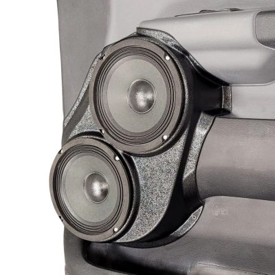 Front Door Custom Speaker Pods for the 2019-2025 Dodge Ram to hold Dual 6.5 in speakers for car audio installation upgrade