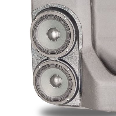 Rear Door Custom Speaker Pods for the 2019-2023 Chevrolet Silverado GMC Sierra to hold Dual 6.5 in speakers for car audio installation upgrade