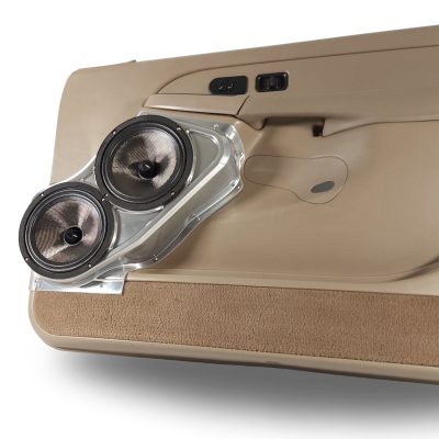 Front Door Custom Speaker Pods for the 2000-2006 Cadillac Escalade Chevrolet Avalanche Silverado Tahoe Suburban GMC Sierra Yukon to hold Dual 8.0 in  speakers for car audio installation upgrade