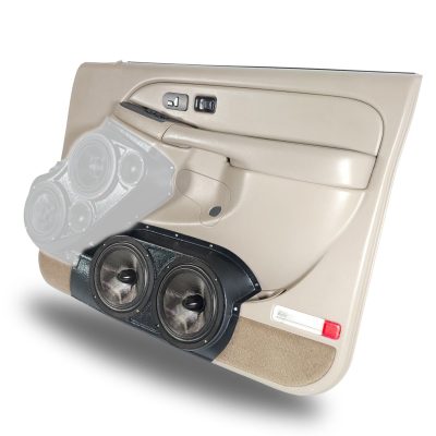 Front Door Custom Speaker Pods for the 2000-2006 Cadillac Escalade Chevrolet Avalanche Silverado Tahoe Suburban GMC Sierra Yukon to hold Dual 8.0 in  speakers for car audio installation upgrade