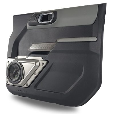 Front Door Custom Speaker Pods for the 2021-2023 Ford Bronco to hold 6.5 in speakers for car audio installation upgrade
