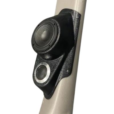 A-Pillar Custom Speaker Pods for the 2000-2006 Cadillac Escalade Chevrolet Avalanche Silverado Tahoe Suburban GMC Sierra Yukon to hold 3.5 in and 2.0 in  speakers for car audio installation upgrade