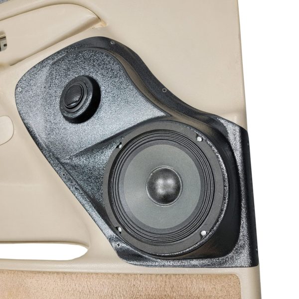 Front Door Custom Speaker Pods for the 2000-2006 Cadillac Escalade Chevrolet Avalanche Silverado Tahoe Suburban GMC Sierra Yukon to hold 6.5 in and 2.0 in  speakers for car audio installation upgrade