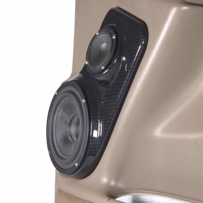 Front Door Custom Speaker Pods for the 2000-2006 Cadillac Escalade Chevrolet Avalanche Silverado Tahoe Suburban GMC Sierra Yukon to hold 6.5 in and 3.5 in  speakers for car audio installation upgrade