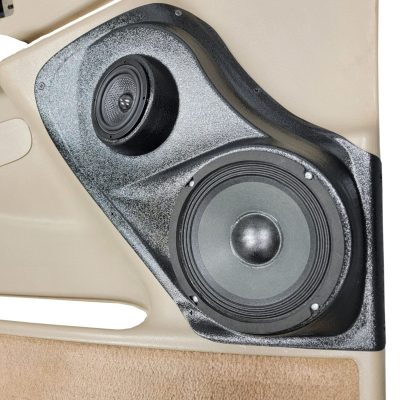 Front Door Custom Speaker Pods for the 2000-2006 Cadillac Escalade Chevrolet Avalanche Silverado Tahoe Suburban GMC Sierra Yukon to hold 6.5 in and 3.5 in  speakers for car audio installation upgrade