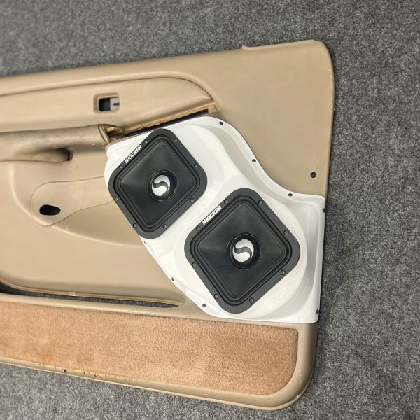 Front Door Custom Speaker Pods for the 2000-2006 Cadillac Escalade Chevrolet Avalanche Silverado Tahoe Suburban GMC Sierra Yukon to hold Dual 7.0 in  speakers for car audio installation upgrade
