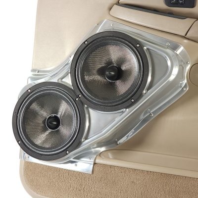 Front Door Custom Speaker Pods for the 2000-2006 Cadillac Escalade Chevrolet Avalanche Silverado Tahoe Suburban GMC Sierra Yukon to hold Dual 8.0 in  speakers for car audio installation upgrade