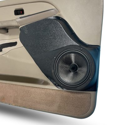 Front Door Custom Speaker Pods for the 2000-2006 Cadillac Escalade Chevrolet Avalanche Silverado Tahoe Suburban GMC Sierra Yukon to hold 8.0 in  speakers for car audio installation upgrade