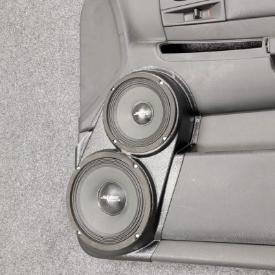 Front Door Custom Speaker Pods for the 2001-2004 Dodge Dakota Durango to hold 8.0 in and 6.5 in speakers for car audio installation upgrade