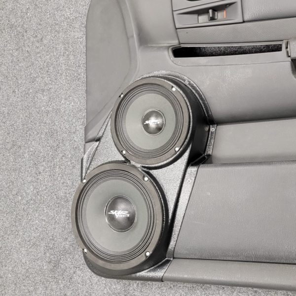 Front Door Custom Speaker Pods for the 2001-2004 Dodge Dakota Durango to hold 8.0 in and 6.5 in speakers for car audio installation upgrade