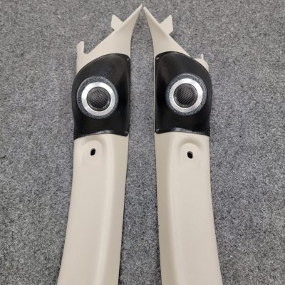 A-Pillar Custom Speaker Pods for the 2001-2004 Dodge Dakota Durango to hold 2.0 in speakers for car audio installation upgrade