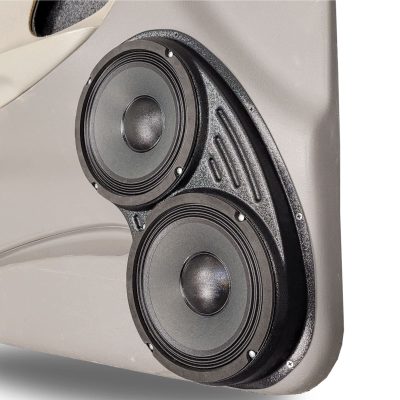 Front Door Custom Speaker Pods for the 2002-2005 Chevrolet Trailblazer to hold Dual 8.0 in  speakers for car audio installation upgrade