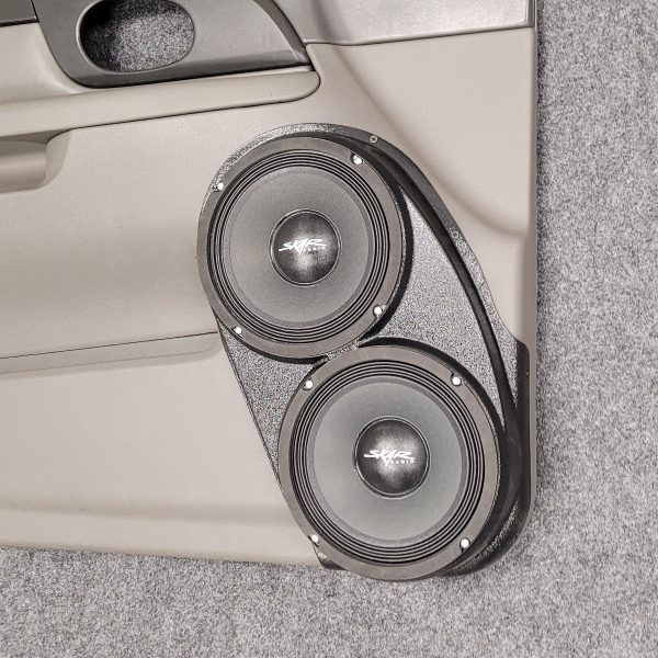 right ortho Speaker Upgrade for the Front Door of your 2002-2008 GMC Envoy, Isuzu Ascender. Easy installation of a Dual 8" Midrange for the most powerful car stereo possible.