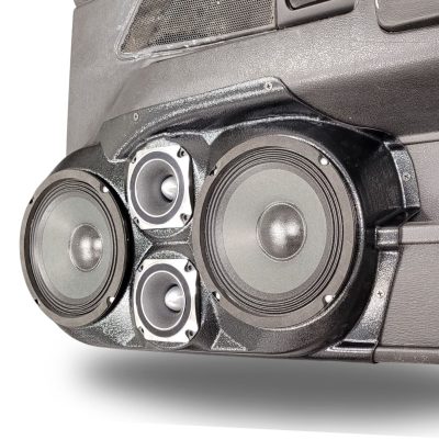 Front Door Custom Speaker Pods for the 2003-2008 Ford CrownVictoria Mercury GrandMarquis Marauder to hold Dual 6.5 in and Dual 3.5 in speakers for car audio installation upgrade