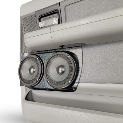 right ortho Speaker Upgrade for the Rear Door of your 2004-2008 Ford F150. Easy installation of a Dual 6.5" Midrange for the most powerful car stereo possible.