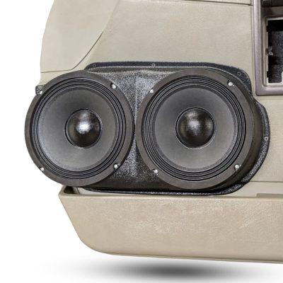 Front Door Custom Speaker Pods for the 2003-2007 Hummer H2 to hold Dual 8.0 in speakers for car audio installation upgrade