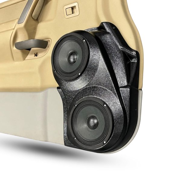 Front Door Custom Speaker Pods for the 2004-2007 Infiniti QX56 Nissan Armada Titan to hold 6.5 in speakers for car audio installation upgrade