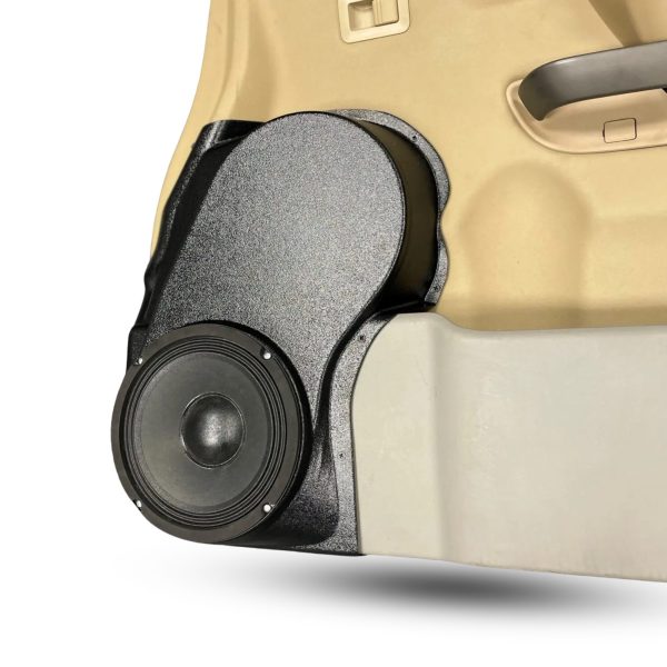 Front Door Custom Speaker Pods for the 2004-2007 Infiniti QX56 Nissan Armada Titan to hold 8.0 in speakers for car audio installation upgrade