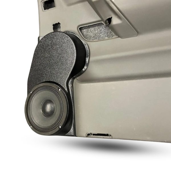 Rear Door Custom Speaker Pods for the 2004-2007 Infiniti QX56 Nissan Armada Titan to hold 8.0 in speakers for car audio installation upgrade