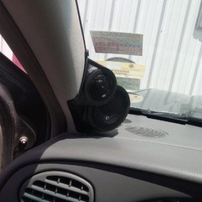 A-Pillar Custom Speaker Pods for the 2006-2009 Chevrolet Trailblazer GMC Envoy to hold 3.5 in and 2.0 in  speakers for car audio installation upgrade