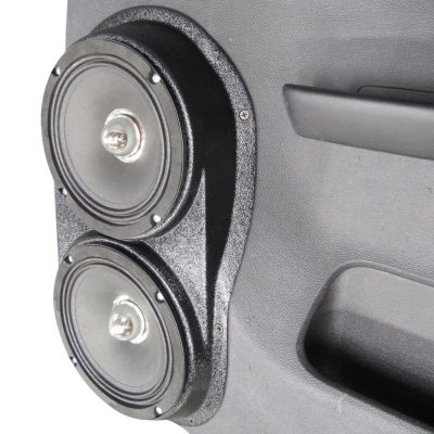 Rear Door Custom Speaker Pods for the 2007-2009 Chevrolet Silverado GMC Sierra to hold Dual 6.5 in  speakers for car audio installation upgrade
