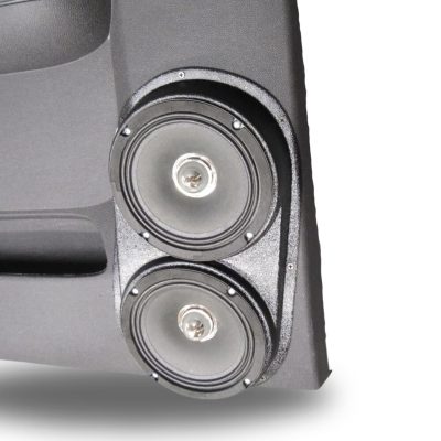 Rear Door Custom Speaker Pods for the 2007-2009 Chevrolet Silverado GMC Sierra to hold Dual 6.5 in speakers for car audio installation upgrade