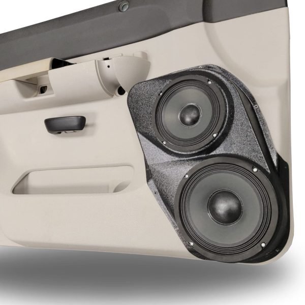 right ortho Speaker Upgrade for the Front Door of your 2007-2009 Chevrolet Silverado, GMC Sierra. Easy installation of a 8" and 6.5" Midrange for the most powerful car stereo possible.