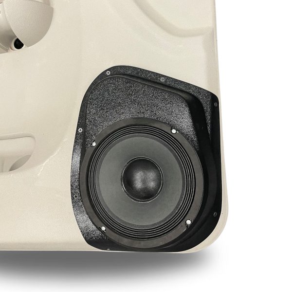 right ortho Speaker Upgrade for the Front Door of your 2007-2009 Chevrolet Silverado, GMC Sierra. Easy installation of a Single 8" Midrange for the most powerful car stereo possible.