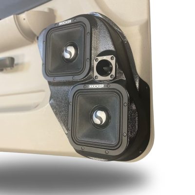 Front Door Custom Speaker Pods for the 2007-2009 Chevrolet Silverado GMC Sierra to hold Dual 7.0 in and 2.0 in speakers for car audio installation upgrade