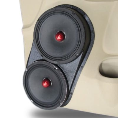 Front Door Custom Speaker Pods for the 2007-2009 Cadillac Escalade Chevrolet Avalanche Tahoe Silverado Suburban GMC Yukon Sierra to hold Dual 8.0 in  speakers for car audio installation upgrade